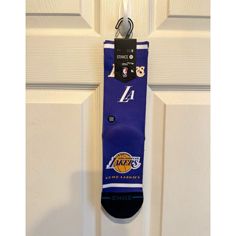 Stance NBA Los Angeles Lakers Purple Crew Socks Logo Size M 1 Pair